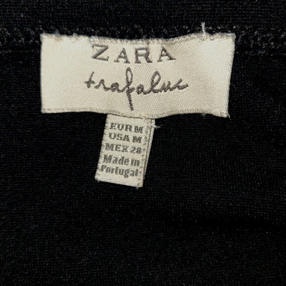 Zara | Black Stretch Flip Mini Skater Skirt Elastic Waist - Picture 5 of 5